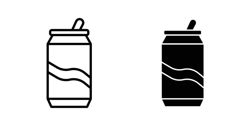 Soda can icon set. Vector EPS 10 Stock Illustration