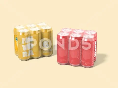 Soda Can Mockup Modello PSD