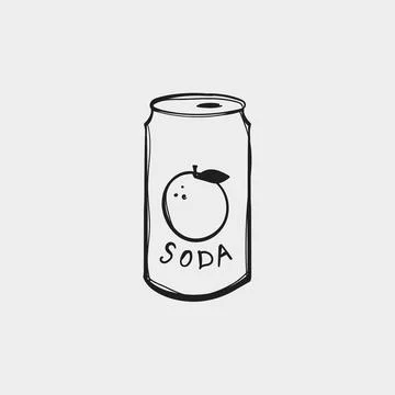 Soda can with orange fruit design and simple label on a white background fo.. Stock Illustration