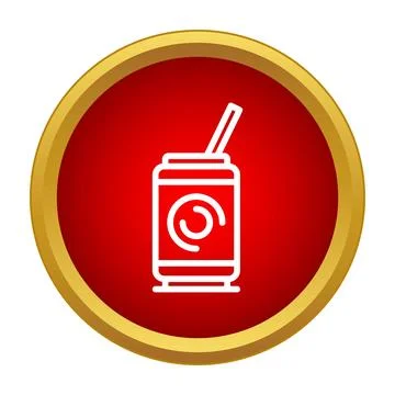 Soda can with straw beverage icon design Stock Illustration