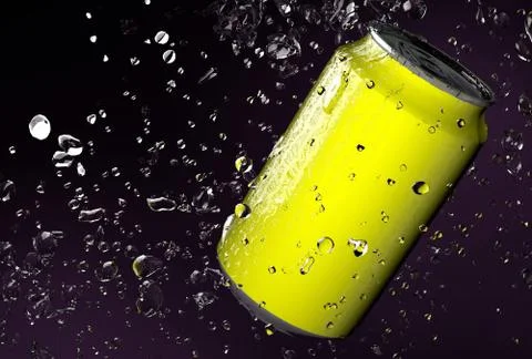 Soda can Yellow Stock Illustration