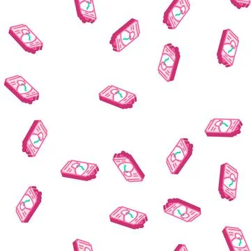 Soda cherry isometric icon seamless pattern Stock Illustration