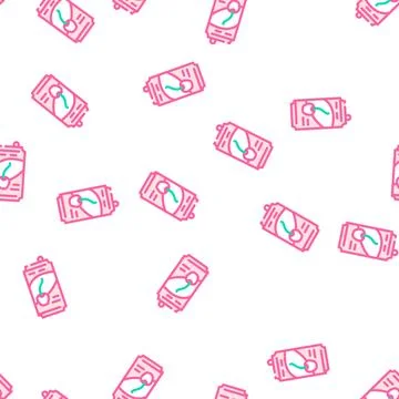 Soda cherry vector seamless pattern Stockillustratie