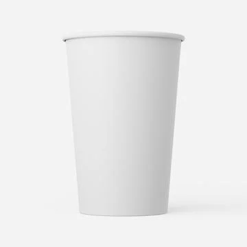 Soda cup in white on a plain background. 3d render. Stock Illustration