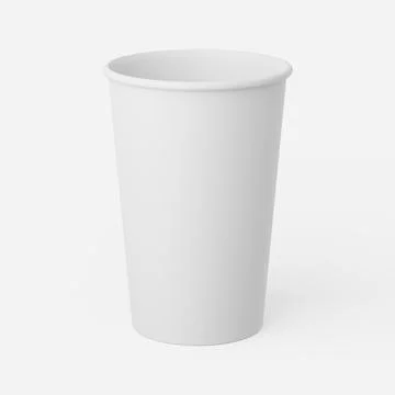 Soda cup in white on a plain background. 3d render. Stock Illustration