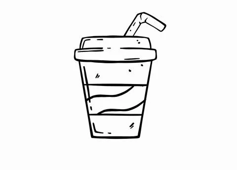 Soda cups using hand drawing on white background. Stock Illustration