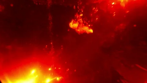 Soda Dissolved in Water by Fire Stream of Bubbles in the Dark Stock Footage 76389612