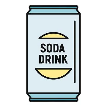 Soda drink can serving refreshing beverage icon Stock Illustration