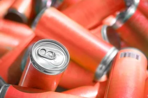 Soda drink cans background Foto stock