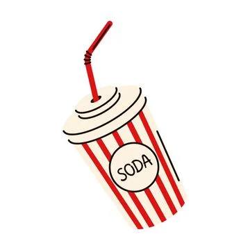 Soda drink cup with straw vector Stock Illustration