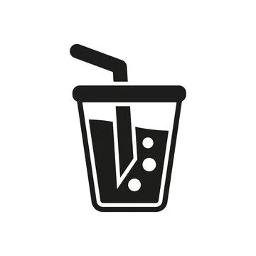 Soda drink icon showcases a refreshing and bubbly design Stock Illustration