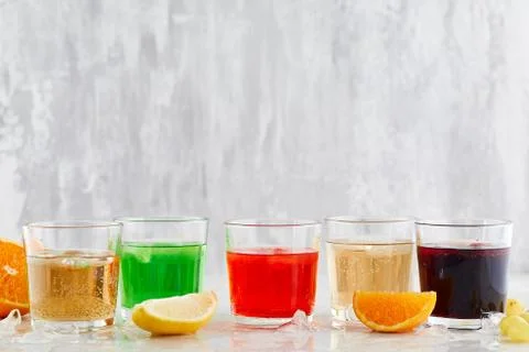 Soda drinks on light background Stock Photos