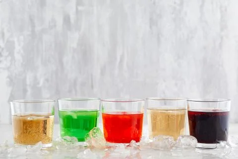 Soda drinks on light background Stock Photos