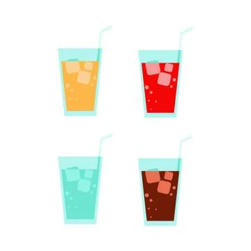 Soda Drinks Simple Flat Illustration Stock Illustration