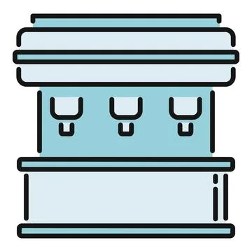 Soda fountain machine serving refreshing cold drinks Stock Illustration