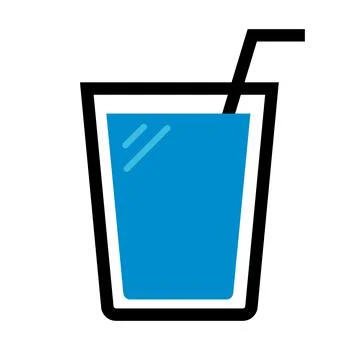 Soda icon with drinking straw. Vector. Stock Illustration
