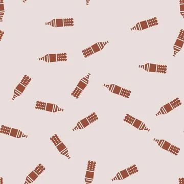 Soda plastic bottle glyph seamless pattern Stock Illustration