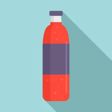 Soda plastic bottle icon, flat style Illustrazione stock
