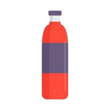 Soda plastic bottle icon flat isolated vector Stock Illustration