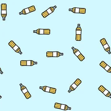 Soda plastic bottle vector seamless pattern Stock Illustration