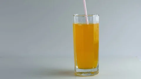 Soda put straw and lemon Stock Footage 74656965