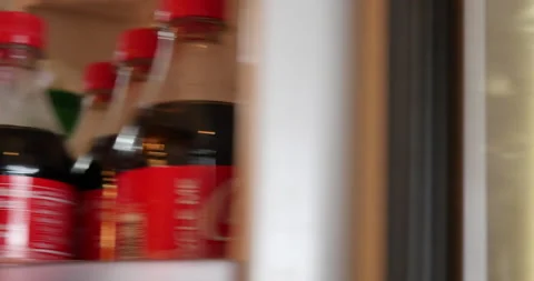 Sodas In Refrigerator Stock Footage 232790434