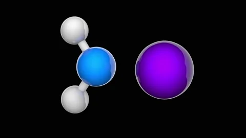 Sodium amide (NaNH2). Seamless loop. RGB + Alpha (Transparent) channel. Video stock 153839904