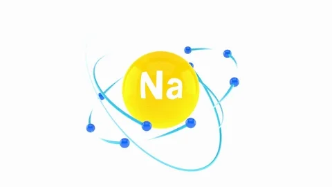 Sodium atom isolated on white background Video stock 71057642