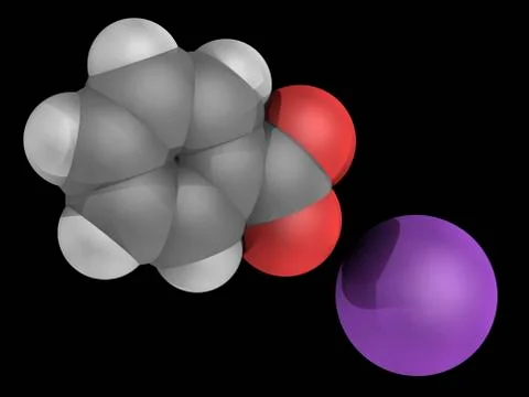 Sodium benzoate molecule Stock Illustration