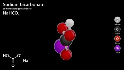 Sodium bicarbonate (NaHCO3)  black back Video stock 285521984