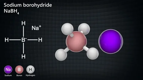 Sodium borohydride (NaBH4). Seamless loop. Video stock 153802982