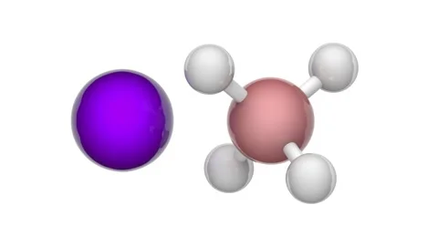 Sodium borohydride (NaBH4). Seamless loop. White background. Stock Footage 153802986