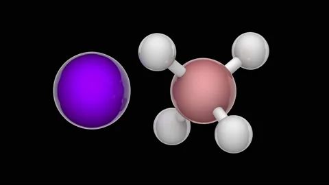 Sodium borohydride (NaBH4). Seamless loop. RGB + Alpha (Transparent) channel. Video stock 153802988