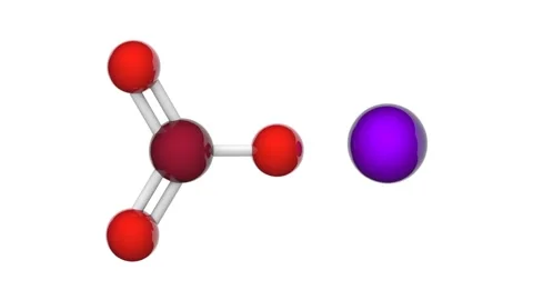 Sodium bromate (NaBrO3). Seamless loop. White background. Stock Footage 153803004