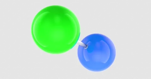 Sodium chloride molecule, rotation animation seamlessly loopable. 3D render.. Vídeo Stock 332078634