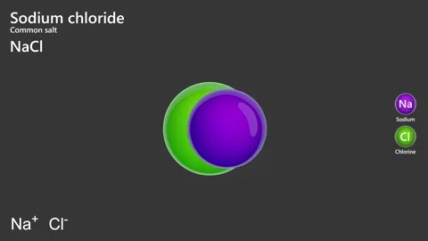 Sodium chloride (NaCl), or table salt. Gray background. 3D rendering Video stock 288216756