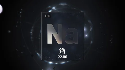 Sodium as Element 10 of the Periodic Table 3D animation on silver background Stock Footage 126461207