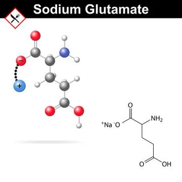 Sodium glutamate molecule Stock Illustration