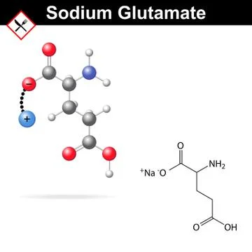 Sodium glutamate molecule Stock Illustration