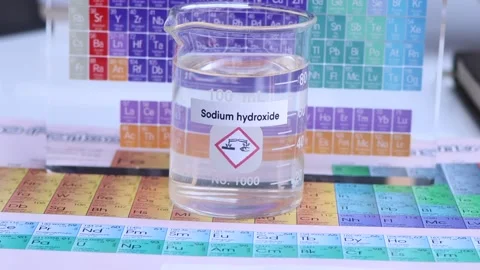 Sodium hydroxide and periodic table of elements Stock Footage 231116038