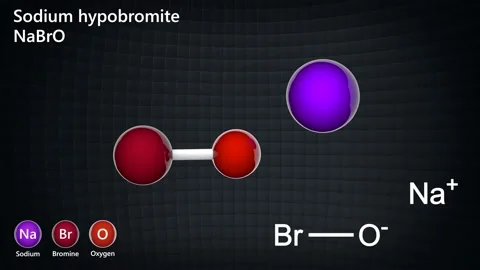 Sodium hypobromite (NaBrO). Seamless loop. Stock Footage 153802991