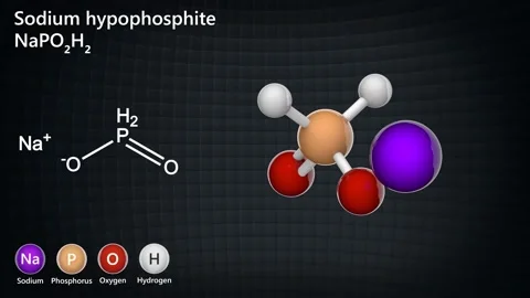 Sodium hypophosphite  (NaPO2H2). Seamless loop. Video stock 153894644