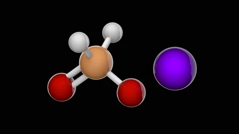 Sodium hypophosphite  (NaPO2H2). Seamless loop. RGB + Alpha channel. Stock Footage 153894649