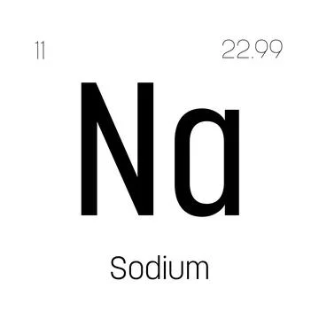 Sodium, Na, periodic table element Stock Illustration