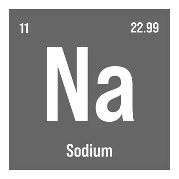 Sodium, Na, periodic table element Stockillustratie