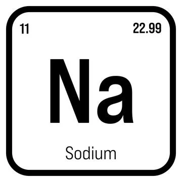 Sodium, Na, periodic table element Ilustração Stock