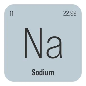 Sodium, Na, periodic table element Stockillustratie