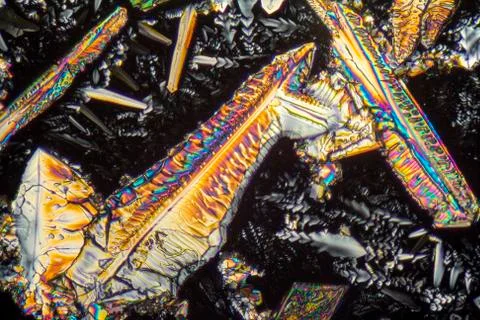 Sodium nitrate microcrystals Stock Photos