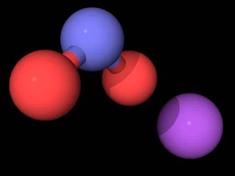 Sodium nitrite molecule Stock Illustration