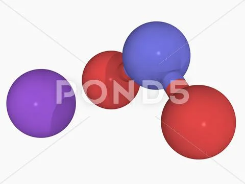 Sodium nitrite molecule Stock Illustration
